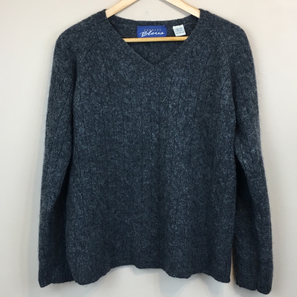 COPY - Express Wool Cable Knit Sweater - Charcoal
